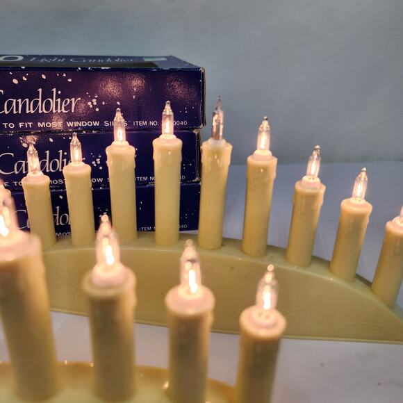 3 JOYBRITE Christmas Mini 10 Light Candoliers for Window Sills Original Boxes - Picture 4 of 8